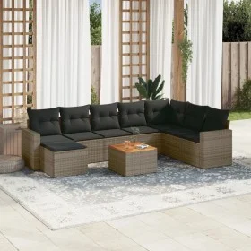 9-piece garden furniture set and gray synthetic rattan cushions by , Modular outdoor sofas - Ref: Foro24-3224261, Price: 508,...