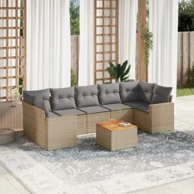 Juego de sofás de jardín con cojines beige 8 pzas ratán PE de , Conjuntos de jardín - Ref: Foro24-3224036, Precio: 506,65 €, ...