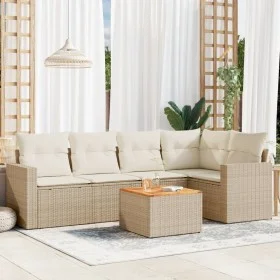 Garden sofa set with cushions 6 pieces beige synthetic rattan by , Garden sets - Ref: Foro24-3224112, Price: 423,02 €, Discou...