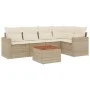 Gartensofa-Set mit Kissen, 6-teilig, beiges synthetisches Rattan von , Gartensets - Ref: Foro24-3224112, Preis: 424,58 €, Rab...