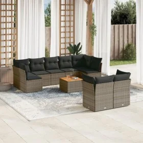 10-piece garden sofa set with gray synthetic rattan cushions by , Garden sets - Ref: Foro24-3223813, Price: 565,25 €, Discoun...