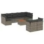 10-piece garden sofa set with gray synthetic rattan cushions by , Garden sets - Ref: Foro24-3223813, Price: 565,25 €, Discoun...