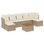 Gartensofa-Set mit beigen Kissen 8 Stück PE-Rattan von , Gartensets - Ref: Foro24-3223776, Preis: 489,31 €, Rabatt: %