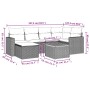 7-teiliges Garten-Essset und schwarze Kissen aus synthetischem Rattan von , Modulare Sofas für den Außenbereich - Ref: Foro24...