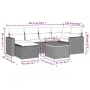 Set de comedor de jardín 7 pzas y cojines ratán sintético negro de , Sofás modulares de exterior - Ref: Foro24-3224221, Preci...