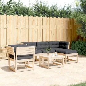 5-teiliges Gartenmöbel-Set mit Kissen aus massivem Kiefernholz von , Gartensets - Ref: Foro24-3216920, Preis: 497,69 €, Rabat...