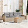 Garden sofa set with cushions 5 pieces beige synthetic rattan by , Garden sets - Ref: Foro24-3224001, Price: 298,82 €, Discou...