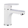 SCHÜTTE Grifo mezclador de lavabo ALASKA blanco y cromado