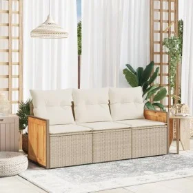 Garden sofa set with beige cushions 3 pieces PE rattan by , Garden sets - Ref: Foro24-3259839, Price: 250,92 €, Discount: %