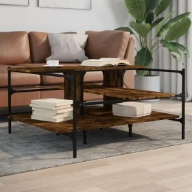 Smoked oak engineered wood coffee table 100x100x48.5 cm by , Coffee table - Ref: Foro24-842313, Price: 77,21 €, Discount: %