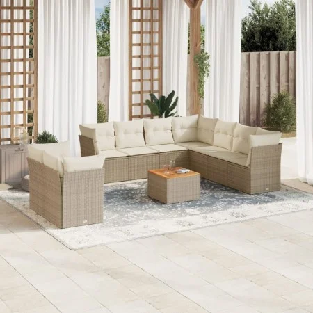 11-piece garden sofa set with beige synthetic rattan cushions by , Garden sets - Ref: Foro24-3256044, Price: 679,51 €, Discou...