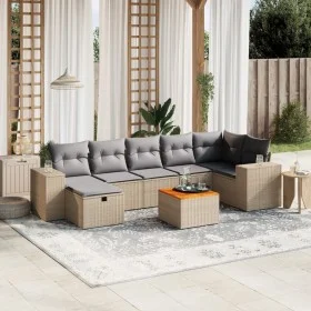 Garden sofa set with beige cushions mix 8 pieces PE rattan by , Garden sets - Ref: Foro24-3265182, Price: 505,86 €, Discount: %