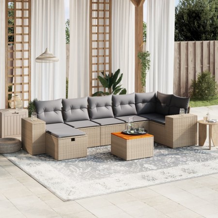 Garden sofa set with beige cushions mix 8 pieces PE rattan by , Garden sets - Ref: Foro24-3265182, Price: 495,91 €, Discount: %