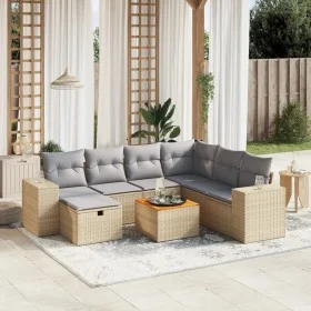 Gartensofa-Set mit beigem Kissenmix, 8-teilig aus PE-Rattan von , Gartensets - Ref: Foro24-3265189, Preis: 505,86 €, Rabatt: %