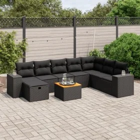 8-piece garden sofa set and black synthetic rattan cushions by , Garden sets - Ref: Foro24-3265206, Price: 606,44 €, Discount: %