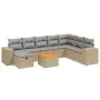 Garden sofa set with beige cushions mix 9 pieces PE rattan by , Garden sets - Ref: Foro24-3265210, Price: 557,98 €, Discount: %
