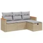 Gartensofa-Set mit beigem Kissenmix, 4-teilig aus PE-Rattan von , Gartensets - Ref: Foro24-3265273, Preis: 246,60 €, Rabatt: %