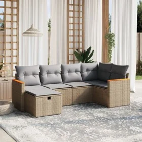 Garden sofa set with beige cushions mix 6 pieces PE rattan by , Garden sets - Ref: Foro24-3265301, Price: 371,80 €, Discount: %