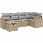 Gartensofa-Set mit beigem Kissenmix, 6-teilig, PE-Rattan von , Gartensets - Ref: Foro24-3265301, Preis: 374,65 €, Rabatt: %