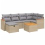 Juego de sofás jardín con cojines beige mezcla 7 pzas ratán PE de , Conjuntos de jardín - Ref: Foro24-3265308, Precio: 412,53...