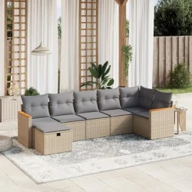 Gartensofa-Set mit beigem Kissenmix, 7-teilig aus PE-Rattan von , Gartensets - Ref: Foro24-3265315, Preis: 426,53 €, Rabatt: %