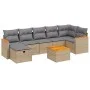 Garden sofa set with beige cushions mix 8 pieces PE rattan by , Garden sets - Ref: Foro24-3265322, Price: 470,35 €, Discount: %