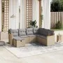 Garden sofa set with beige cushions mix 7 pieces PE rattan by , Garden sets - Ref: Foro24-3265329, Price: 426,53 €, Discount: %