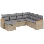 Juego de sofás jardín con cojines beige mezcla 7 pzas ratán PE de , Conjuntos de jardín - Ref: Foro24-3265329, Precio: 434,60...