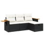 4-piece garden sofa set with black synthetic rattan cushions by , Garden sets - Ref: Foro24-3265487, Price: 255,88 €, Discoun...