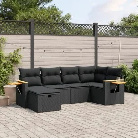 6-piece garden sofa set and black synthetic rattan cushions by , Garden sets - Ref: Foro24-3265514, Price: 413,54 €, Discount: %
