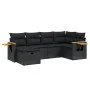 6-piece garden sofa set and black synthetic rattan cushions by , Garden sets - Ref: Foro24-3265514, Price: 413,54 €, Discount: %