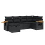 6-teiliges Gartensofa-Set und schwarze synthetische Rattankissen von , Gartensets - Ref: Foro24-3265514, Preis: 404,96 €, Rab...