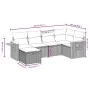 6-piece garden sofa set and black synthetic rattan cushions by , Garden sets - Ref: Foro24-3265514, Price: 413,54 €, Discount: %