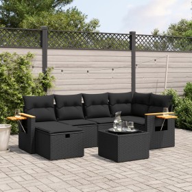 7-piece garden dining set and black synthetic rattan cushions by , Garden sets - Ref: Foro24-3265521, Price: 448,93 €, Discou...