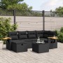 7-piece garden dining set and black synthetic rattan cushions by , Garden sets - Ref: Foro24-3265521, Price: 447,98 €, Discou...