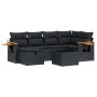 7-piece garden dining set and black synthetic rattan cushions by , Garden sets - Ref: Foro24-3265521, Price: 447,98 €, Discou...
