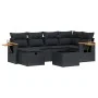 7-teiliges Garten-Essset und schwarze Kissen aus synthetischem Rattan von , Gartensets - Ref: Foro24-3265521, Preis: 458,25 €...