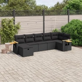 7-piece garden dining set and black synthetic rattan cushions by , Garden sets - Ref: Foro24-3265528, Price: 479,91 €, Discou...