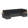 7-teiliges Garten-Essset und schwarze Kissen aus synthetischem Rattan von , Gartensets - Ref: Foro24-3265528, Preis: 476,95 €...