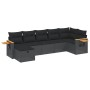 Set de comedor de jardín 7 pzas y cojines ratán sintético negro de , Conjuntos de jardín - Ref: Foro24-3265528, Precio: 466,7...