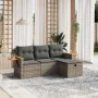 4-piece garden sofa set and gray synthetic rattan cushions by , Garden sets - Ref: Foro24-3265491, Price: 259,44 €, Discount: %