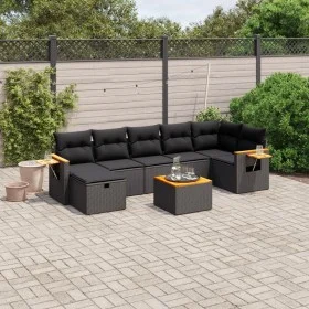 8-piece garden sofa set and black synthetic rattan cushions by , Garden sets - Ref: Foro24-3265535, Price: 515,76 €, Discount: %