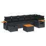 8-teiliges Gartensofa-Set und schwarze synthetische Rattankissen von , Gartensets - Ref: Foro24-3265535, Preis: 502,09 €, Rab...