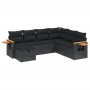 7-teiliges Garten-Essset und schwarze Kissen aus synthetischem Rattan von , Gartensets - Ref: Foro24-3265542, Preis: 467,24 €...