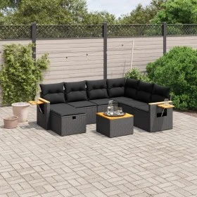8-teiliges Gartensofa-Set und schwarze synthetische Rattankissen von , Gartensets - Ref: Foro24-3265549, Preis: 515,76 €, Rab...
