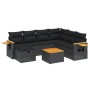 8-piece garden sofa set and black synthetic rattan cushions by , Garden sets - Ref: Foro24-3265549, Price: 502,09 €, Discount: %