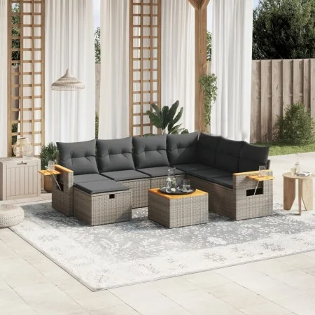 8-piece garden sofa set and gray synthetic rattan cushions by , Garden sets - Ref: Foro24-3265554, Price: 471,57 €, Discount: %