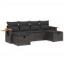 6-piece garden sofa set and black synthetic rattan cushions by , Garden sets - Ref: Foro24-3265556, Price: 374,83 €, Discount: %