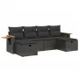 6-piece garden sofa set and black synthetic rattan cushions by , Garden sets - Ref: Foro24-3265556, Price: 383,05 €, Discount: %