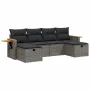 6-teiliges Gartenmöbel-Set und graue synthetische Rattankissen von , Gartensets - Ref: Foro24-3265561, Preis: 353,76 €, Rabat...